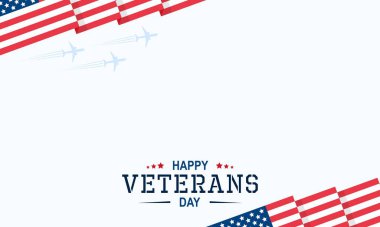 Düz Tasarım Mutlu Gaziler Günü. Uzay Arkaplanı Kopyası. Banner, Poster, Kart ve Daha Fazla İçin Tasarım.