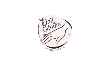 Yaratıcı Tırnak Güzellik Logosu Tasarımı. Salon, Makyaj, Moda, Güzellik ve Bakım Logosu Konsepti