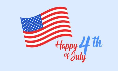 4 Temmuz Düz Tasarım İllüstrasyonunu Kutlayan Mutlu İnsanlar