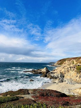 Pasifik Okyanusu, Kaliforniya 'da gün batımı. Bodega Körfezi CA, ABD