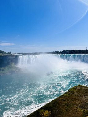 Niagara Şelalesi, Kanada - Ağustos 310, 2018: Niagara Şelalesi manzarası, ünlü Amerikan simgesi, Kanada.