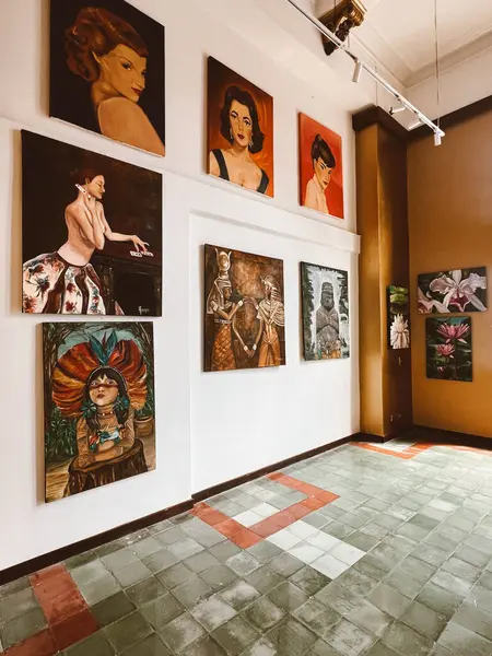 Medellin Antioquia Kolombiya Mart 2024 Ulusal Saray Alışveriş Merkezindeki Sanat — Stok fotoğraf
