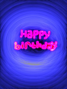 Üç boyutlu dijital mühendislik: Dönen mavi arkaplan üzerindeki neon pembe 