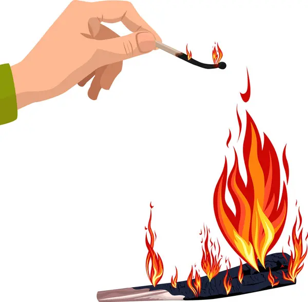 Şenlik ateşi yakıyorum. Ellerde yanan bir kibrit. Yakacak odun..