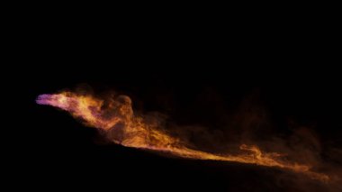 Alev püskürtücü, Gerçekçi Yanan, Yerdeki Ateş, Düşen Ateş, Yukarıdan düşen Ateş, Yerde Yanan Ateş Siyah Arkaplan Kullan