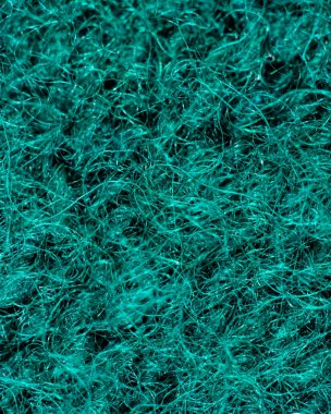 Aşırı yakın plan yeşil kumaş iplik doku mikroskobu