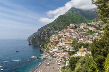 İtalya 'nın Amalfi kıyısındaki Positano şehrinde. Yüksek kalite fotoğraf