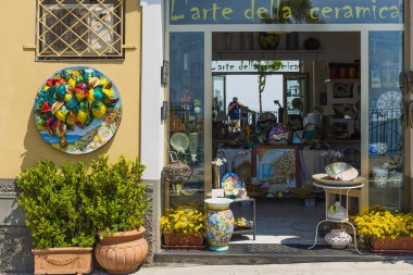 İtalya 'nın Amalfi kıyısındaki Positano şehrinde. Yüksek kalite fotoğraf