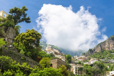 İtalya 'nın Amalfi kıyısındaki Positano şehrinde. Yüksek kalite fotoğraf