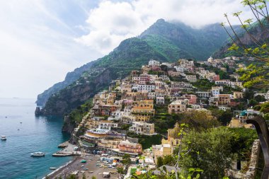 İtalya 'nın Amalfi kıyısındaki Positano şehrinde. Yüksek kalite fotoğraf
