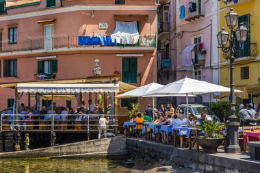 İtalya 'nın Amalfi kıyısındaki Positano şehrinde. Yüksek kalite fotoğraf