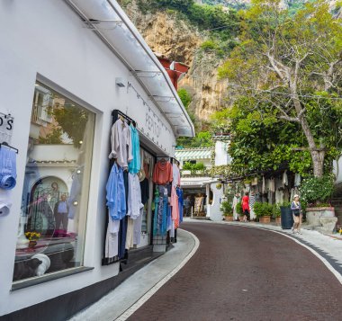 Positano yolu, Amalfi sahili, İtalya. Yüksek kalite fotoğraf