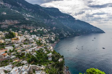 Positano yolu, Amalfi sahili, İtalya. Yüksek kalite fotoğraf