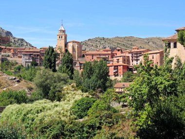 Teruel 'deki güzel Albarracin şehri. Yüksek kalite fotoğraf