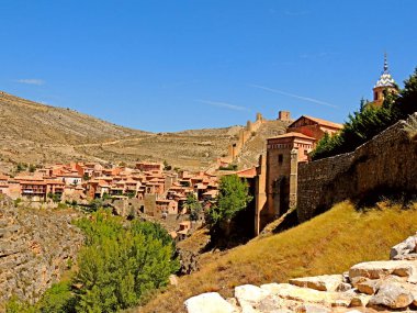 Teruel 'deki güzel Albarracin şehri. Yüksek kalite fotoğraf