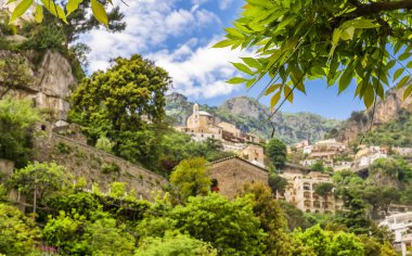 İtalya 'nın Amalfi kıyısındaki Positano şehrinde. Yüksek kalite fotoğraf