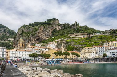 İtalya 'nın Amalfi kıyısındaki Amalfi şehrinde. Yüksek kalite fotoğraf