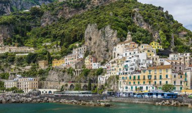 İtalya 'nın Amalfi kıyısındaki Amalfi şehrinde. Yüksek kalite fotoğraf