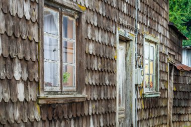 Şili 'deki Puerto Varas' ın teneke dükkanı. Yüksek kalite fotoğraf