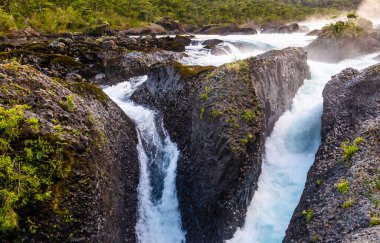 Petrohue Nehri Şili Andean Geçidi. Yüksek kalite fotoğraf