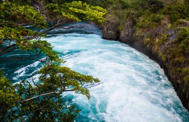 Petrohue Nehri Şili Andean Geçidi. Yüksek kalite fotoğraf