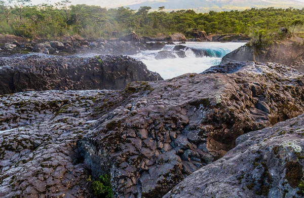 Petrohue River Falls Chile Cruzamento Andino Foto Alta Qualidade — Fotografia de Stock