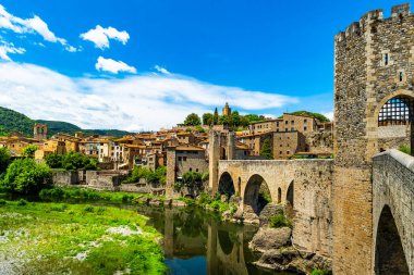 Beautiful views of the stunning city of Besalu, in Catalonia, Spain. High quality photo clipart