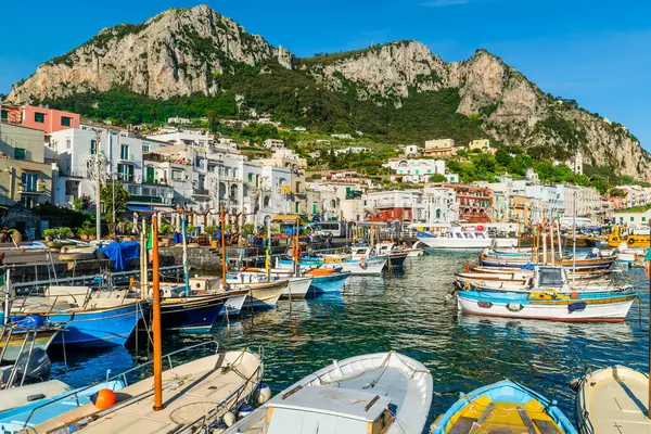 Nádherný Ostrov Capri Amalfi Pobřeží Zátoka Neapol Itálie Kvalitní Fotografie Stock Fotografie