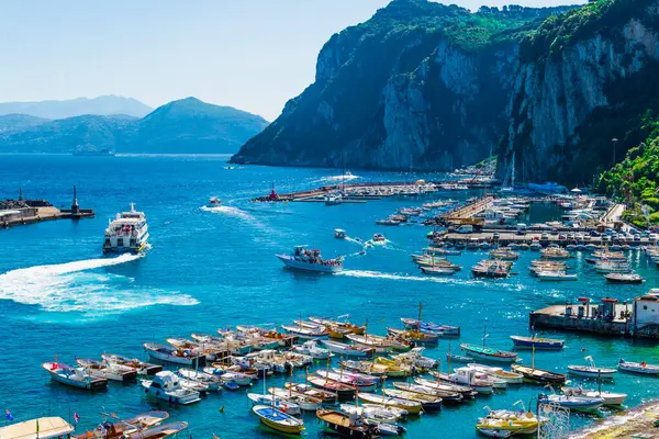 Nádherný Ostrov Capri Amalfi Pobřeží Zátoka Neapol Itálie Kvalitní Fotografie Stock Snímky
