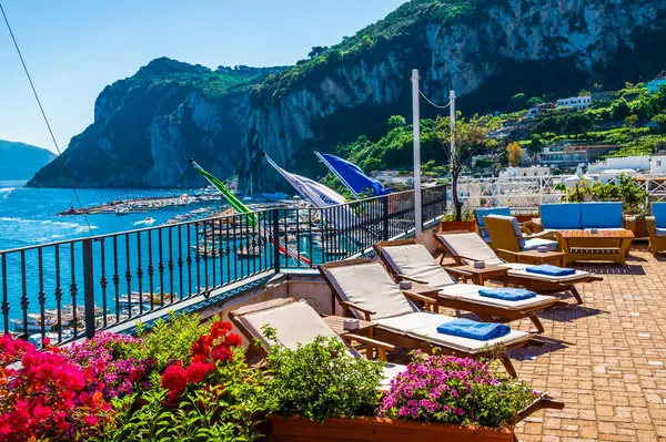 Nádherný Ostrov Capri Amalfi Pobřeží Zátoka Neapol Itálie Kvalitní Fotografie Stock Snímky