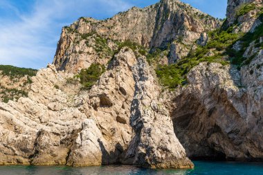 Muhteşem Capri Adası, Alamfi Sahili, Napoli Körfezi, İtalya. Yüksek kalite fotoğraf