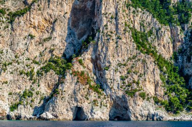 Muhteşem Capri Adası, Alamfi Sahili, Napoli Körfezi, İtalya. Yüksek kalite fotoğraf