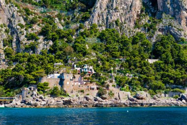 Muhteşem Capri Adası, Alamfi Sahili, Napoli Körfezi, İtalya. Yüksek kalite fotoğraf