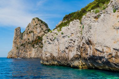 Muhteşem Capri Adası, Alamfi Sahili, Napoli Körfezi, İtalya. Yüksek kalite fotoğraf