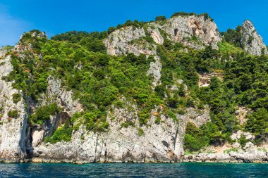Muhteşem Capri Adası, Alamfi Sahili, Napoli Körfezi, İtalya. Yüksek kalite fotoğraf