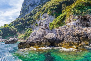 Muhteşem Capri Adası, Alamfi Sahili, Napoli Körfezi, İtalya. Yüksek kalite fotoğraf