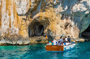 Muhteşem Capri Adası, Alamfi Sahili, Napoli Körfezi, İtalya. Yüksek kalite fotoğraf
