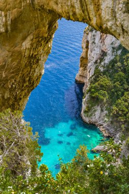 Muhteşem Capri Adası, Alamfi Sahili, Napoli Körfezi, İtalya. Yüksek kalite fotoğraf