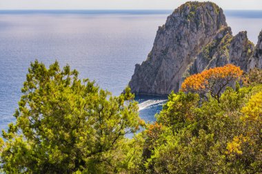 Muhteşem Capri Adası, Alamfi Sahili, Napoli Körfezi, İtalya. Yüksek kalite fotoğraf