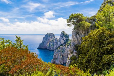 Muhteşem Capri Adası, Alamfi Sahili, Napoli Körfezi, İtalya. Yüksek kalite fotoğraf
