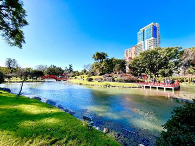 Buenos Aires, Arjantin 'in ortasında muhteşem bir Japon bahçesi. Yüksek kalite fotoğraf