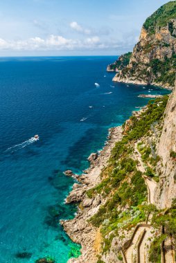 Muhteşem Capri Adası, Alamfi Sahili, Napoli Körfezi, İtalya. Yüksek kalite fotoğraf