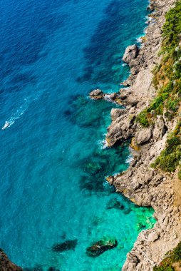 Muhteşem Capri Adası, Alamfi Sahili, Napoli Körfezi, İtalya. Yüksek kalite fotoğraf