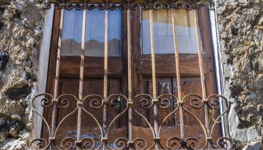 Castellfollit de la Roca, comarca de La Garrocha, Gerona, Katalonya, İspanya. Yüksek kalite fotoğraf