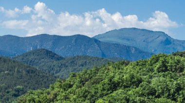 Castellfollit de la Roca, comarca de La Garrocha, Gerona, Katalonya, İspanya. Yüksek kalite fotoğraf