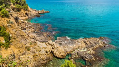 Cala de Sa Riera, Begur, Katalonya, İspanya. Yüksek kalite fotoğraf