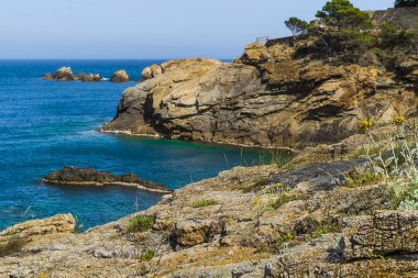 Calas de Aguafreda y Sa Tuna, Begur, Katalonya, İspanya. Yüksek kalite fotoğraf