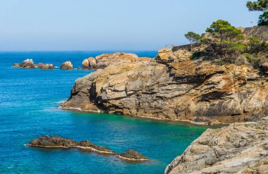 Calas de Aguafreda y Sa Tuna, Begur, Katalonya, İspanya. Yüksek kalite fotoğraf