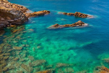 Calas de Aguafreda y Sa Tuna, Begur, Katalonya, İspanya. Yüksek kalite fotoğraf