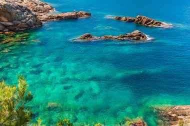 Calas de Aguafreda y Sa Tuna, Begur, Katalonya, İspanya. Yüksek kalite fotoğraf